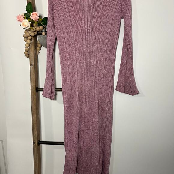 Anthropologie Purple Long Shine Shimmer Cardigan Size Medium - Picture 7 of 9